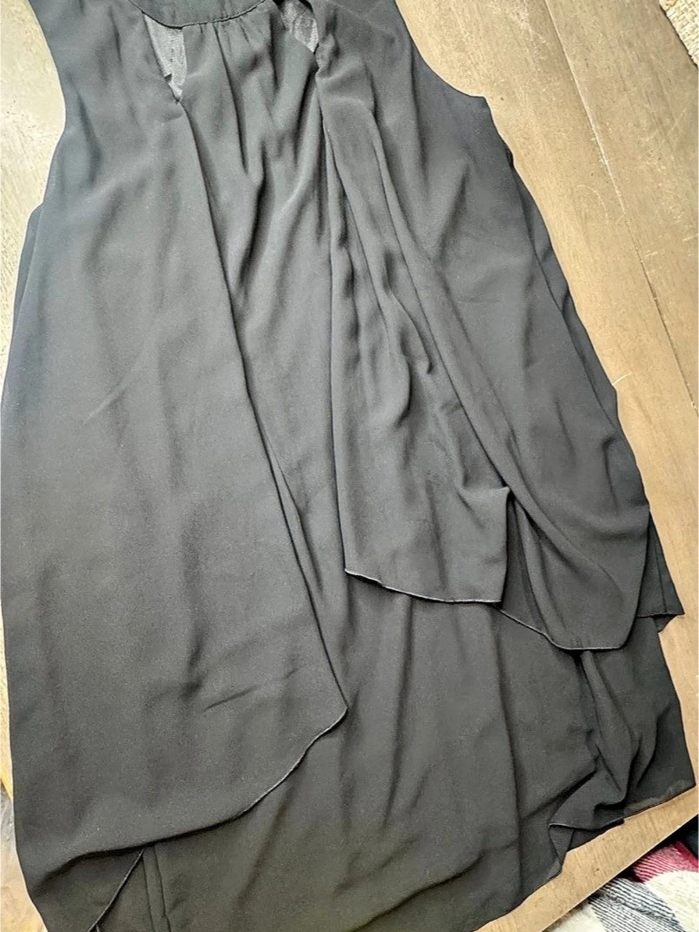 Layered Mini Dress in Black Large Like New